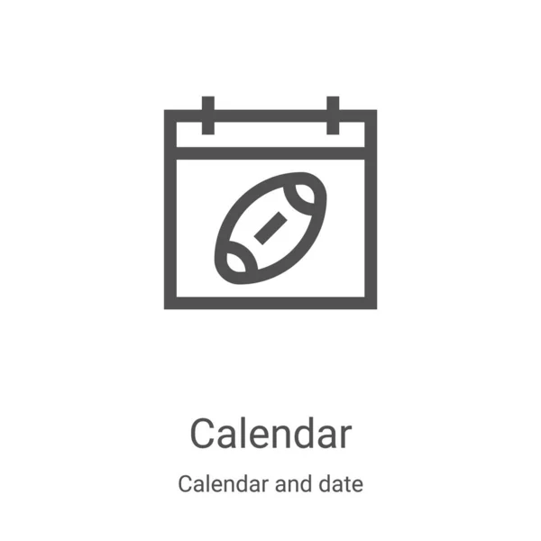 Kalender Icon Vektor Aus Kalender Und Datumsammlung Dünne Linie Kalender — Stockvektor