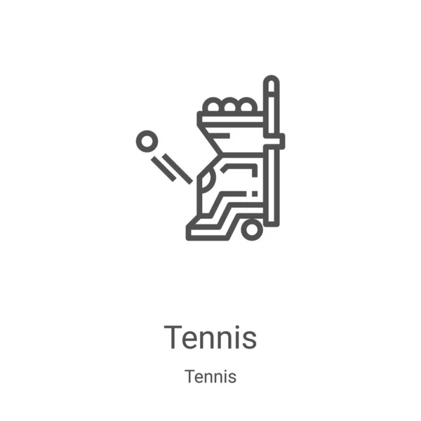 Tenis Koleksiyonundan Tenis Ikonu Vektörü Nce Çizgi Tenis Dış Hatları — Stok Vektör