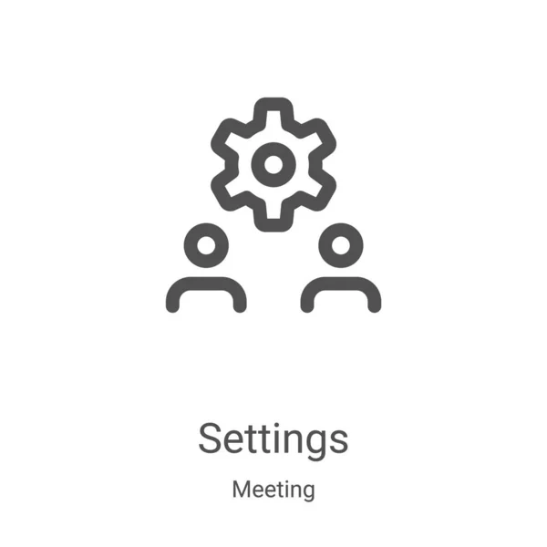 Settings Icon Vector Meeting Collection Thin Line Settings Outline Icon — Stock Vector