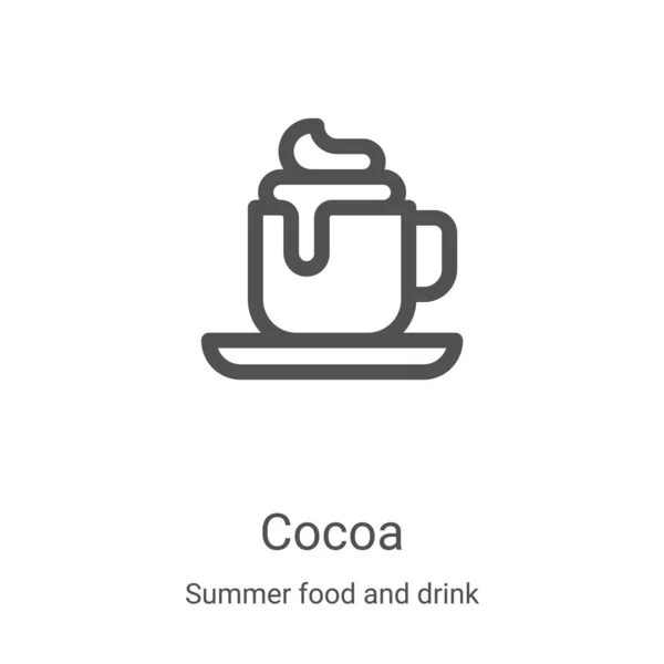 Vector Icono Cacao Colección Alimentos Bebidas Verano Ilustración Vectores Iconos — Vector de stock