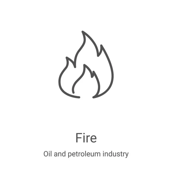 Feuer Symbol Vektor Aus Und Ölindustrie Sammlung Dünne Linie Feuer — Stockvektor