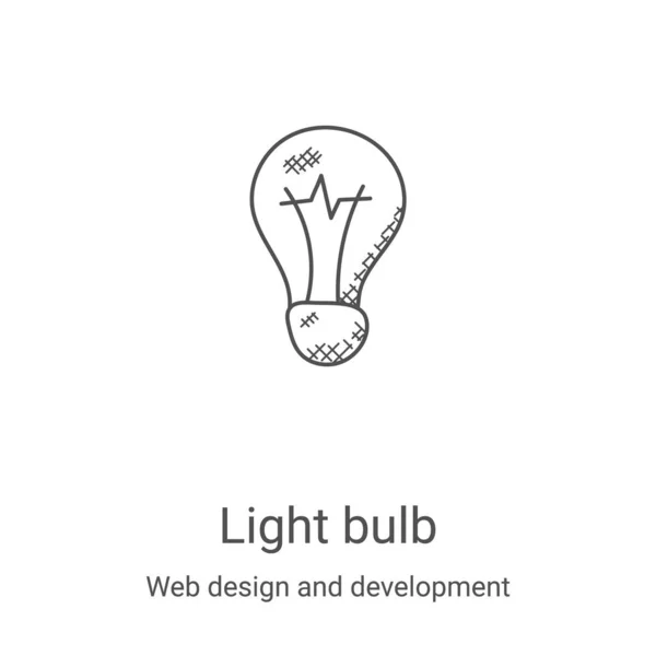 Light Bulb Icon Vector Web Design Development Collection Thin Line — Stock Vector
