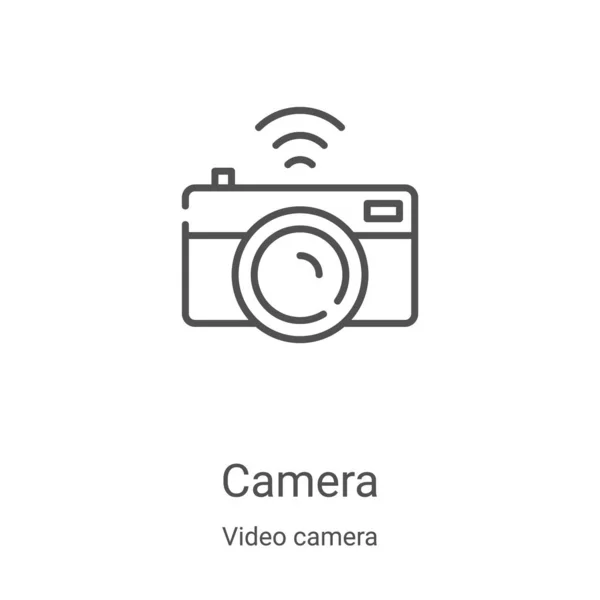 Camera Icon Vector Video Camera Collection Thin Line Camera Outline — ストックベクタ