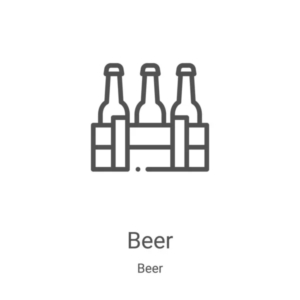 Beer Icon Vector Beer Collection Thin Line Beer Outline Icon — 图库矢量图片