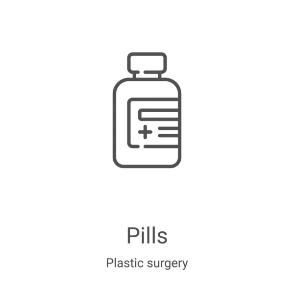 Pillen Icoon Vector Van Plastische Chirurgie Collectie Dunne Lijn Pillen — Stockvector