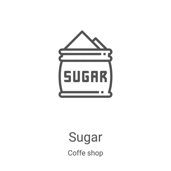 コーヒーショップコレクションのシュガーアイコンベクトル 薄いラインシュガーアウトラインアイコンベクトルイラスト Webやモバイルアプリ 印刷メディアで使用するための線形シンボル — ストックベクタ