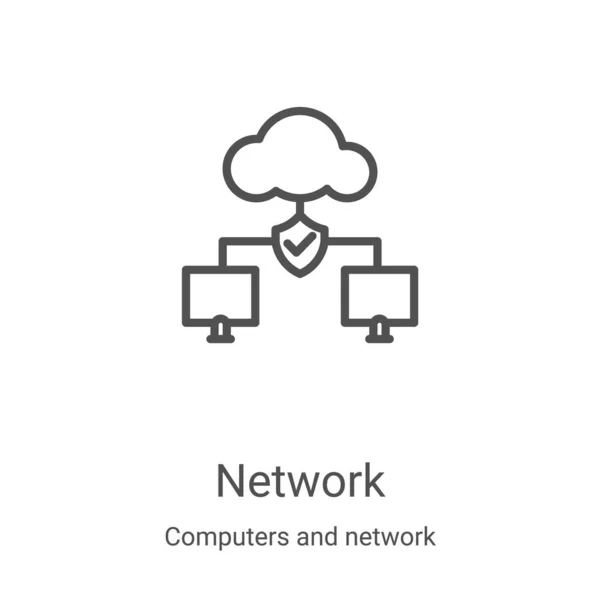 Wektor Ikony Sieci Komputerów Kolekcji Sieci Cienki Zarys Sieci Ilustracji — Wektor stockowy