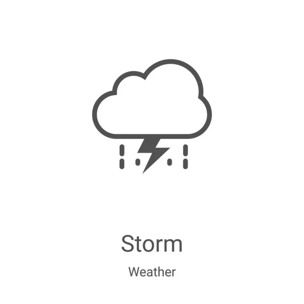 Sturm Icon Vektor Aus Der Wettersammlung Thin Line Storm Outline — Stockvektor