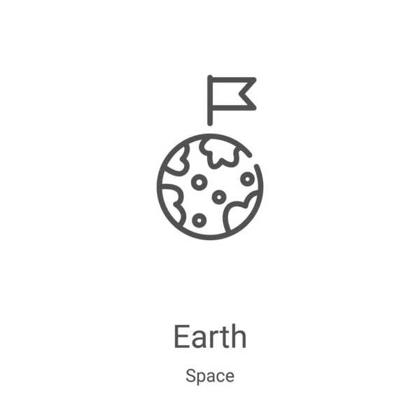 Erde Icon Vektor Aus Der Weltraumsammlung Dünne Linie Erde Umreißt — Stockvektor
