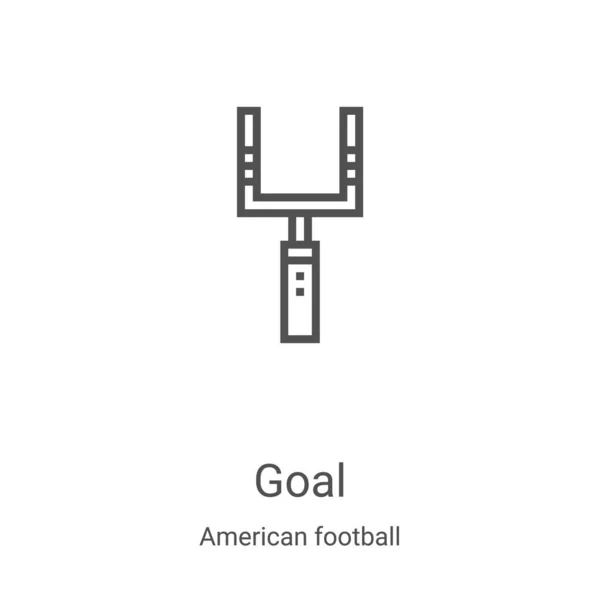 Goal Icon Vector American Football Collection Thin Line Goal Outline — Stock Vector