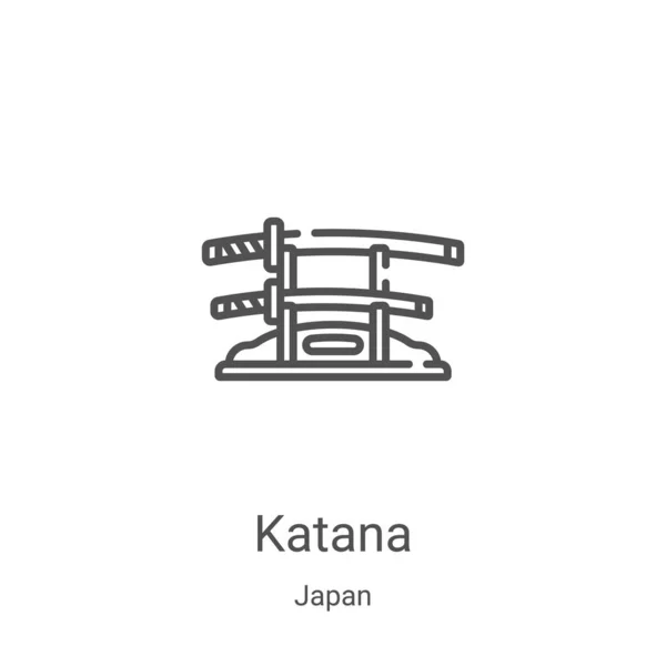 Katana Ikon Vektor Japán Gyűjteményből Vékony Vonal Katana Vázlat Ikon — Stock Vector