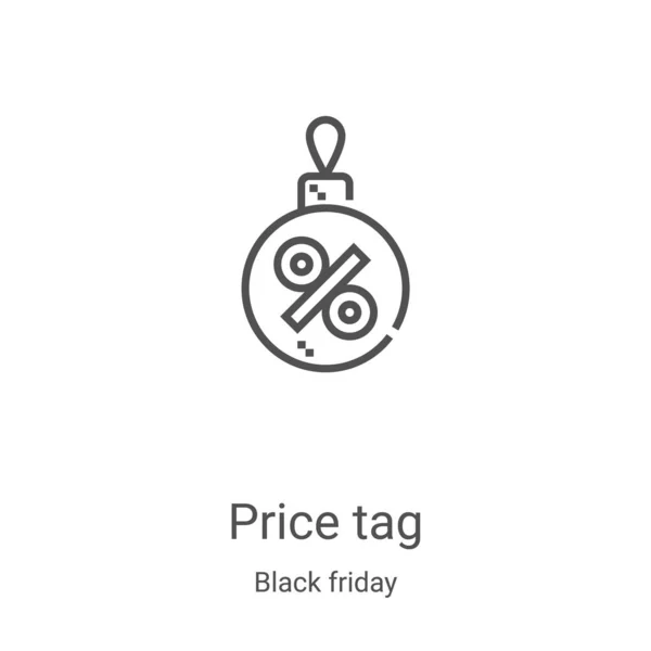 Price Tag Icon Vector Black Friday Collection Thin Line Price — Stock Vector