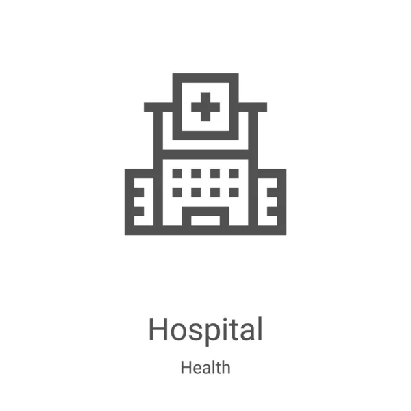 Hospital Icon Vector Health Collection Thin Line Hospital Outline Icon — Stock Vector