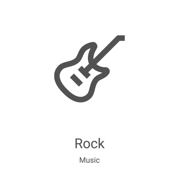 摇滚图标矢量从音乐收藏 细线岩石轮廓图标向量例证 Web 和移动应用 打印媒体的线性符号 — 图库矢量图片