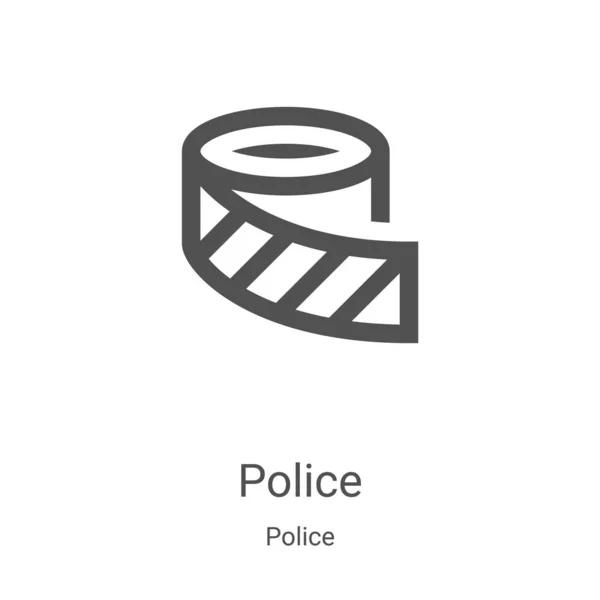 Αστυνομικό Εικονίδιο Φορέα Από Συλλογή Της Αστυνομίας Λεπτή Γραμμή Περίγραμμα — Διανυσματικό Αρχείο