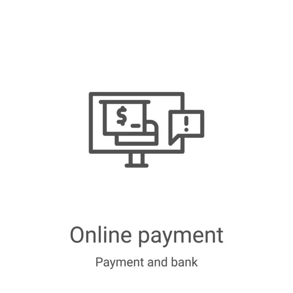 Icône Paiement Ligne Vecteur Paiement Collecte Bancaire Ligne Mince Illustration — Image vectorielle