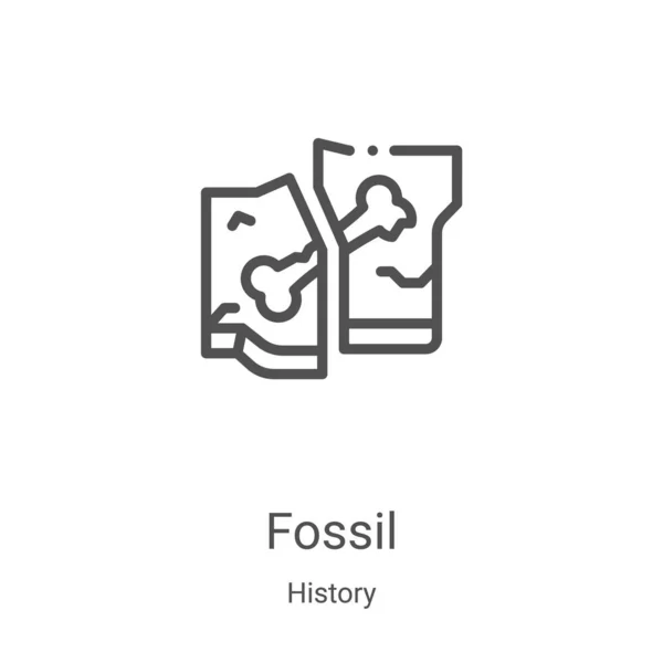 Fossiele Icoon Vector Uit Geschiedenis Collectie Dunne Lijn Fossiele Schets — Stockvector