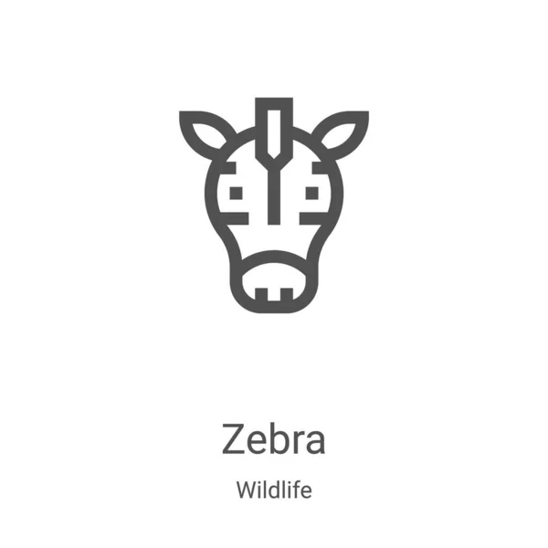 Zebra Icon Vector Wildlife Collection Thin Line Zebra Outline Icon — Stock Vector