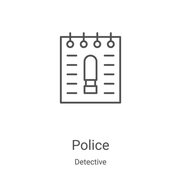 Dedektif Koleksiyonundan Polis Ikonu Vektörü Nce Çizgili Polis Çizgisi Ikon — Stok Vektör