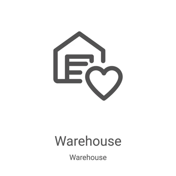 Warehouse Icon Vector Warehouse Collection Thin Line Warehouse Outline Icon — Stock Vector