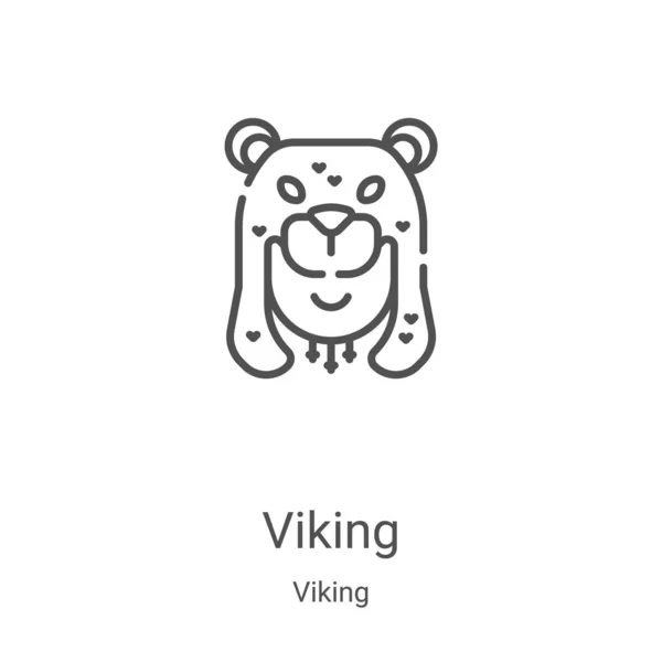Vikingatikonvektor Från Vikingasamlingen Tunn Linje Viking Kontur Ikon Vektor Illustration — Stock vektor