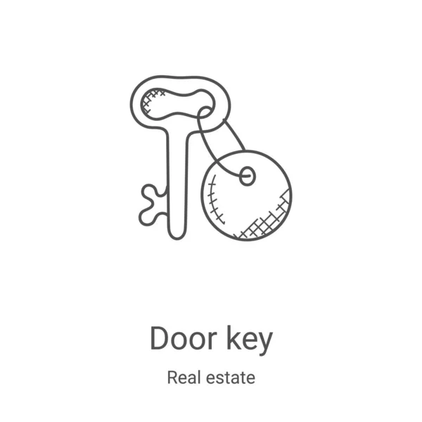 Πόρτα Κλειδί Διάνυσμα Εικονίδιο Από Συλλογή Ακινήτων Λεπτή Γραμμή Πόρτα — Διανυσματικό Αρχείο