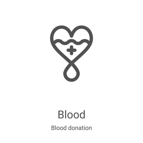 Vector Icono Sangre Recolección Donación Sangre Ilustración Vectorial Delgada Línea — Vector de stock