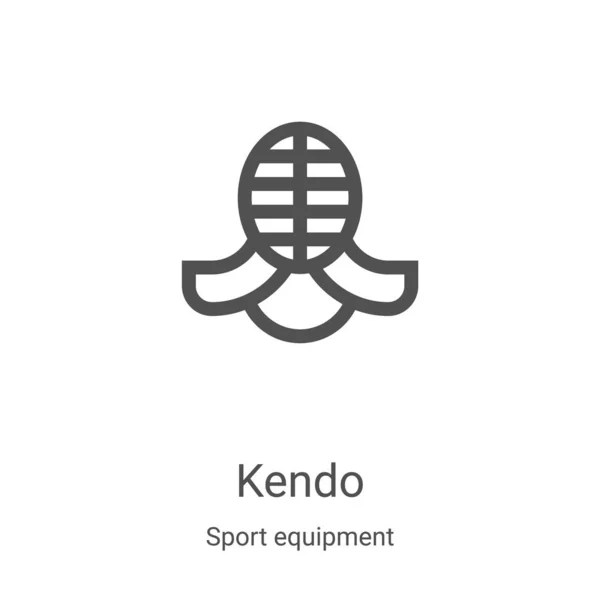 Kendo Vector Icono Colección Equipos Deportivos Línea Delgada Kendo Esquema — Vector de stock