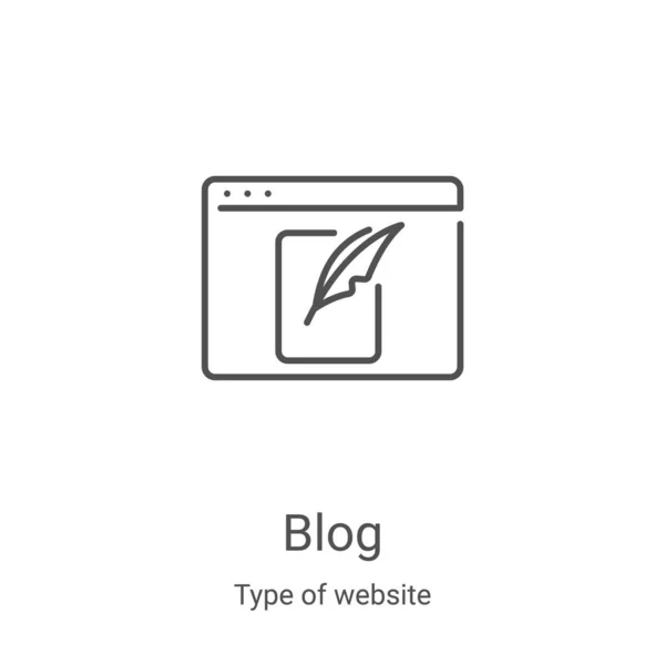 Blog Icon Vector Type Website Collection Thin Line Blog Outline — ストックベクタ