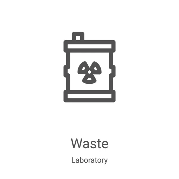 Φορέας Εικονιδίου Αποβλήτων Από Εργαστηριακή Συλλογή Λεπτή Γραμμή Περίγραμμα Των — Διανυσματικό Αρχείο