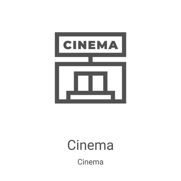 映画館のアイコン ベクトルです細い線型シネマアウトラインアイコンベクトルイラスト Webやモバイルアプリ 印刷メディアで使用するための線形シンボル — ストックベクタ
