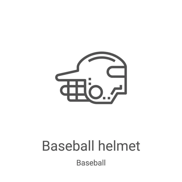 Icono Del Casco Béisbol Vector Colección Béisbol Línea Delgada Casco — Vector de stock