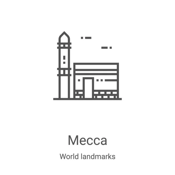 Mecca Διάνυσμα Εικονίδιο Από Συλλογή Παγκόσμια Ορόσημα Λεπτή Γραμμή Mecca — Διανυσματικό Αρχείο