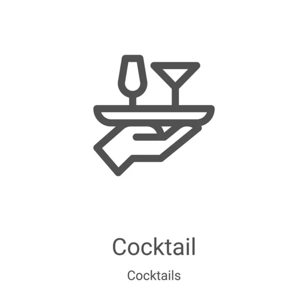 Vettore Icona Cocktail Dalla Collezione Cocktail Illustrazione Vettoriale Icona Contorno — Vettoriale Stock