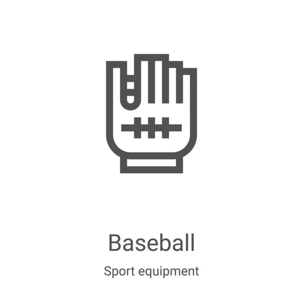 Baseball Icon Vector Sport Equipment Collection Thin Line Baseball Outline — Stock Vector