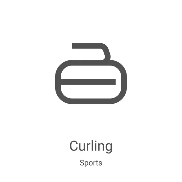 Wektor Curling Ikony Kolekcji Sportowej Cienka Linia Curling Zarys Ikony — Wektor stockowy