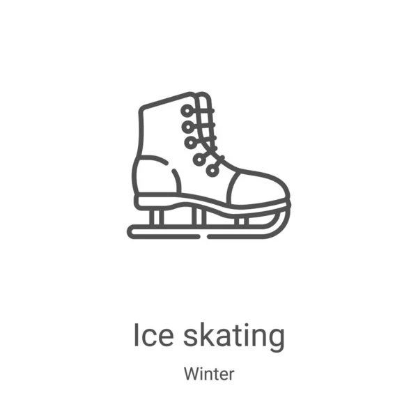 Patinaje Sobre Hielo Vector Icono Colección Invierno Línea Delgada Patinaje — Archivo Imágenes Vectoriales