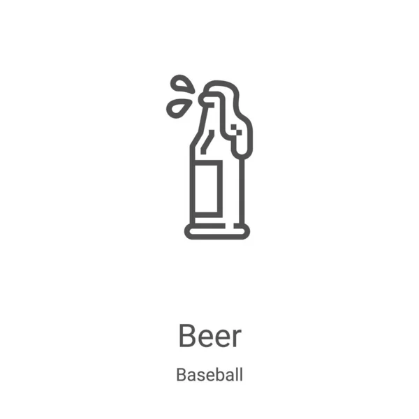 Icône Bière Vecteur Collection Baseball Illustration Vectorielle Contour Bière Fine — Image vectorielle