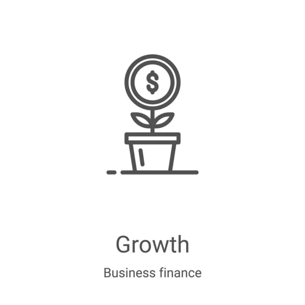 Növekedési Ikon Vektor Vállalkozásfinanszírozási Gyűjtemény Vékony Vonal Növekedési Vázlat Ikon — Stock Vector
