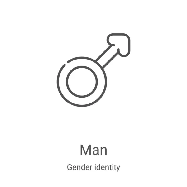 Man Icon Vector Gender Identity Collection Thin Line Man Outline — Stock Vector