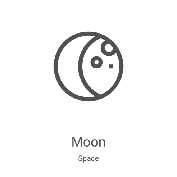 Mond Icon Vektor Aus Der Weltraumsammlung Dünne Linie Mond Umreißt — Stockvektor
