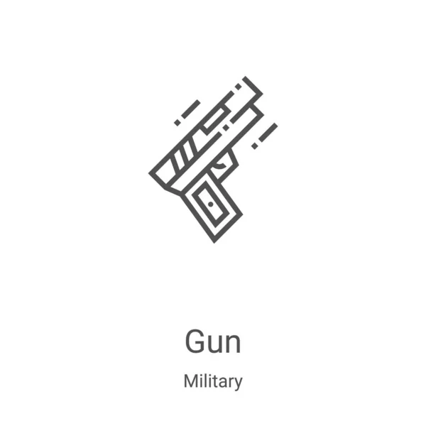 Gun Icon Vector Military Collection Thin Line Gun Outline Icon — Stock Vector