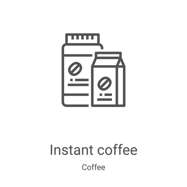 コーヒーコレクションのインスタントコーヒーアイコンベクター 細い線のインスタントコーヒーアウトラインアイコンのベクトルイラスト Webやモバイルアプリ 印刷メディアで使用するための線形シンボル — ストックベクタ