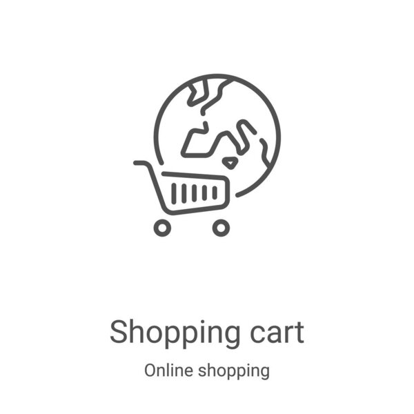 вектор значка корзины из коллекции интернет-магазинов. Тонкая линия корзины наброска иконки векторной иллюстрации. Линейный символ для использования в веб и мобильных приложениях, логотипе, печатных СМИ
