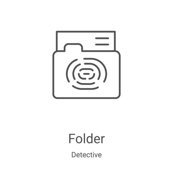 Ordnersymbolvektor Aus Der Detektivsammlung Thin Line Ordner Outline Icon Vektor — Stockvektor