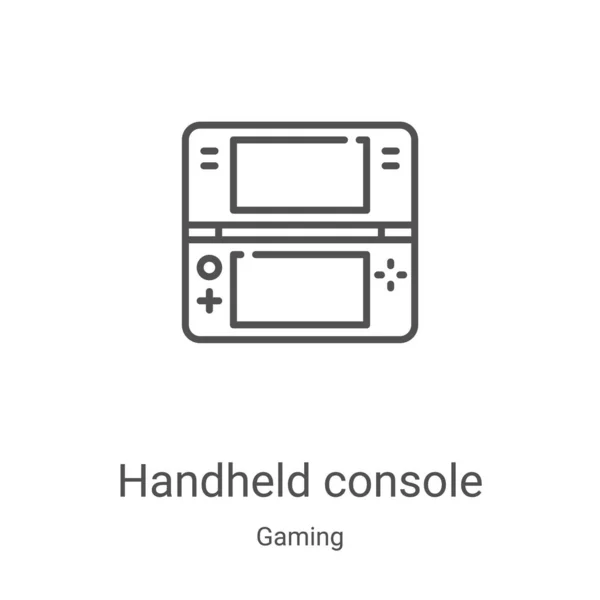 Handheld Console Icon Vector Gaming Collection Thin Line Handheld Console — Stock Vector