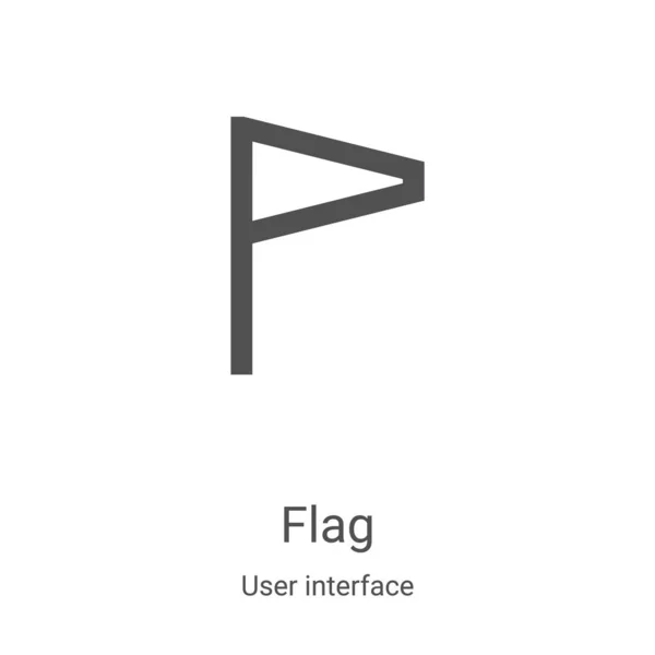 ユーザーインターフェイスコレクションのフラグアイコンベクトル 細い線の旗の輪郭アイコンのベクトルイラスト Webやモバイルアプリ 印刷メディアで使用するための線形シンボル — ストックベクタ