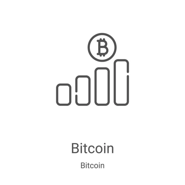 Vetor Ícone Bitcoin Coleção Bitcoin Linha Fina Bitcoin Esboço Ícone — Vetor de Stock