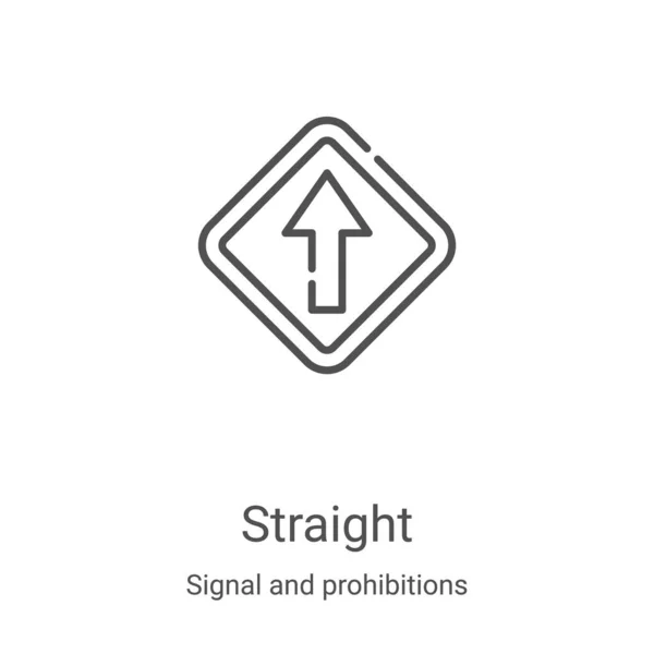 信号からの直線アイコンベクトルと禁止コレクション 細い線の直線のアイコンのベクトル図 Webやモバイルアプリ 印刷メディアで使用するための線形シンボル — ストックベクタ
