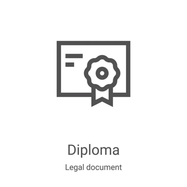 Diploma Vector Icono Colección Documentos Legales Diploma Línea Delgada Esquema — Vector de stock